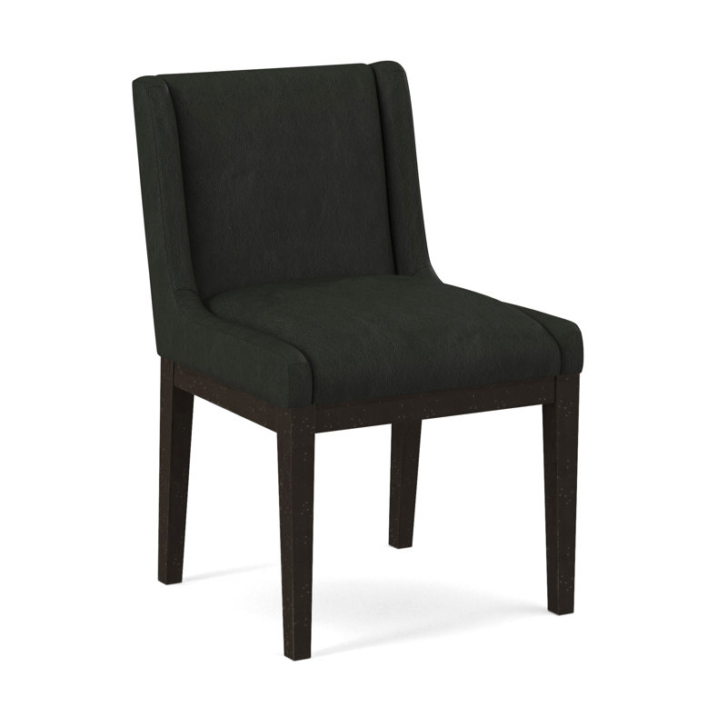 Upholstered Dining Chair, Salvador Asphalt, Pecan