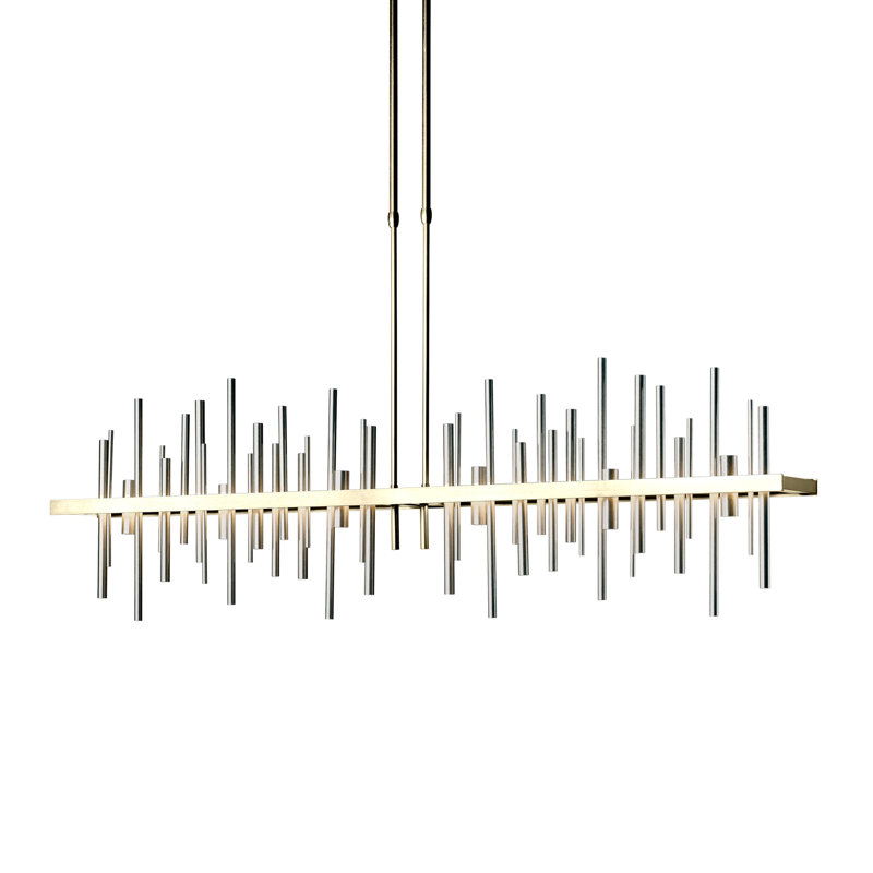 Cityscape 1 - Light Kitchen Island Linear LED Pendant, Soft Gold, Modern Brass