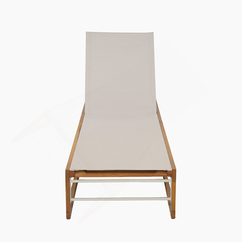 Outdoor Single Chaise Lounge, Beige, 1