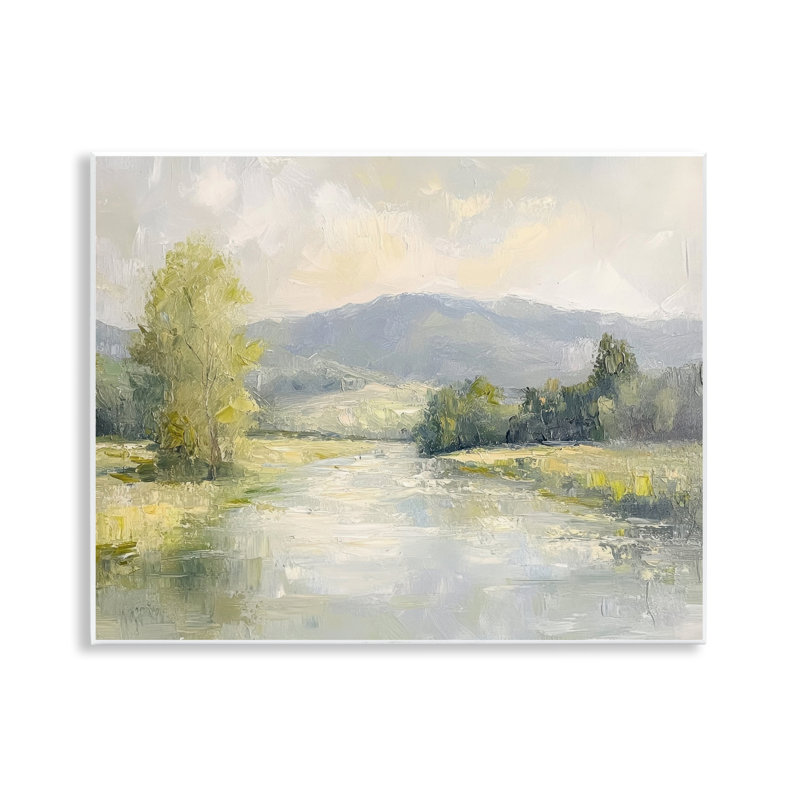 «Abstract River & Mountain Scene», plaque murale par Petal Prints Design