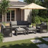 Ensemble de conversation de patio en aluminium pour 7 personnes avec coussins Harloe, table basse non incluse