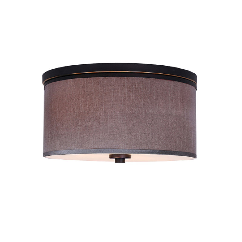 Juhasz Fabric Flush Mount, Gray, Nickel