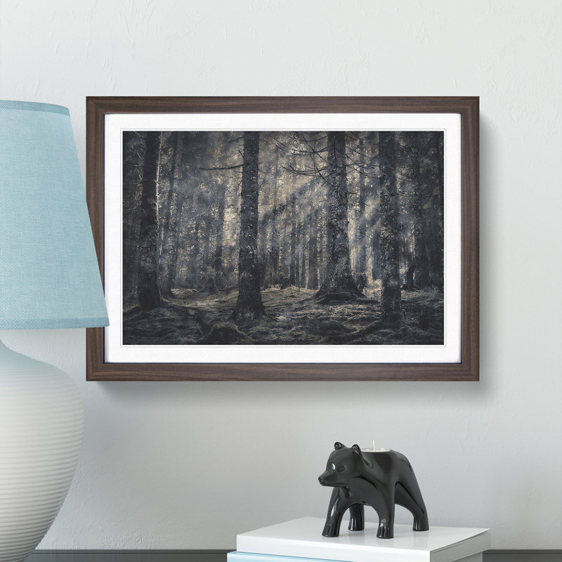 Pine Tree Forest - Picture Frame Graphic Art Print, Walnut, 33cm H x 45cm W x 2cm D