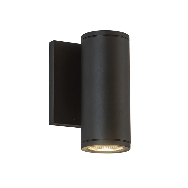Nordic LED Flush Mounted Sconce, Black, 15 W, 7" H x 4.63" W x 3.38" D
