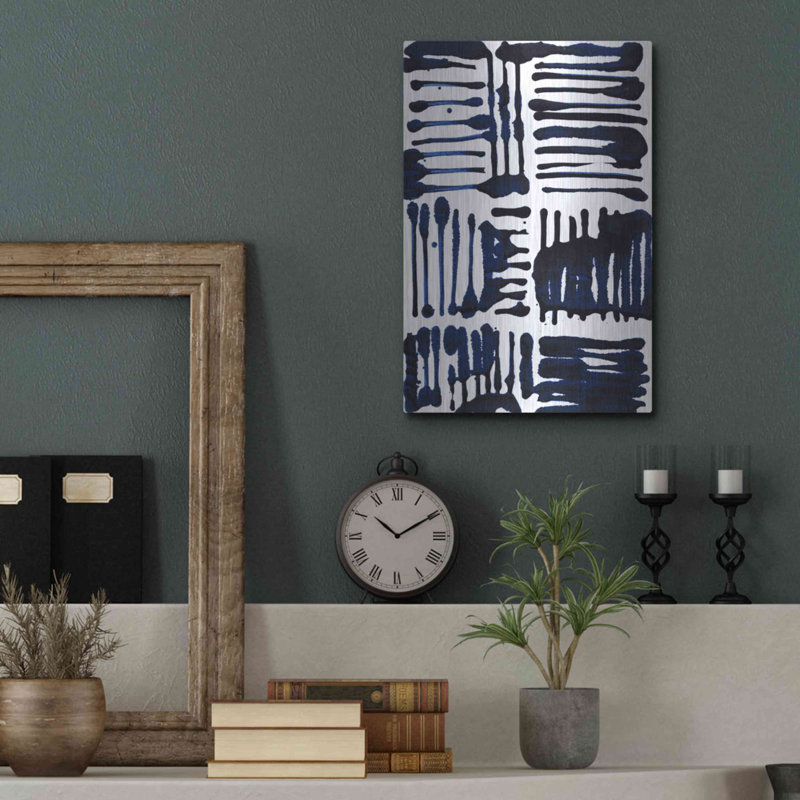 "Indigo Stripes II" par Jodi Fuchs, H 16 po x l 12 po
