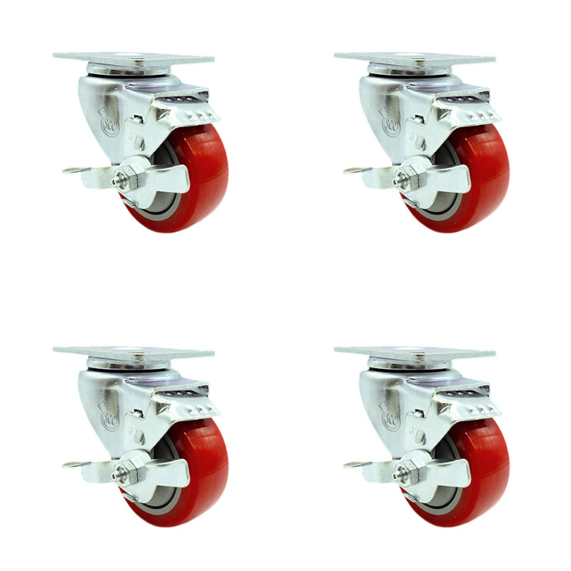 Polyurethane Caster, Red