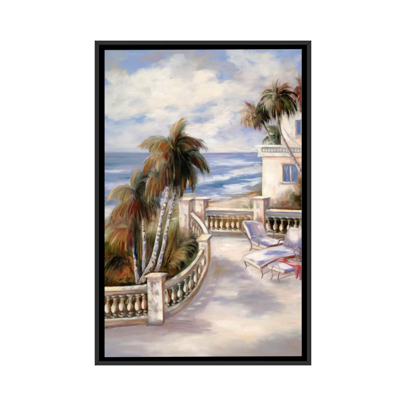 « tropical xvi », impression sur toile, H 26 po x l 18 po x P 1,5 po, Toile avec cadre noir, Pas de tapis