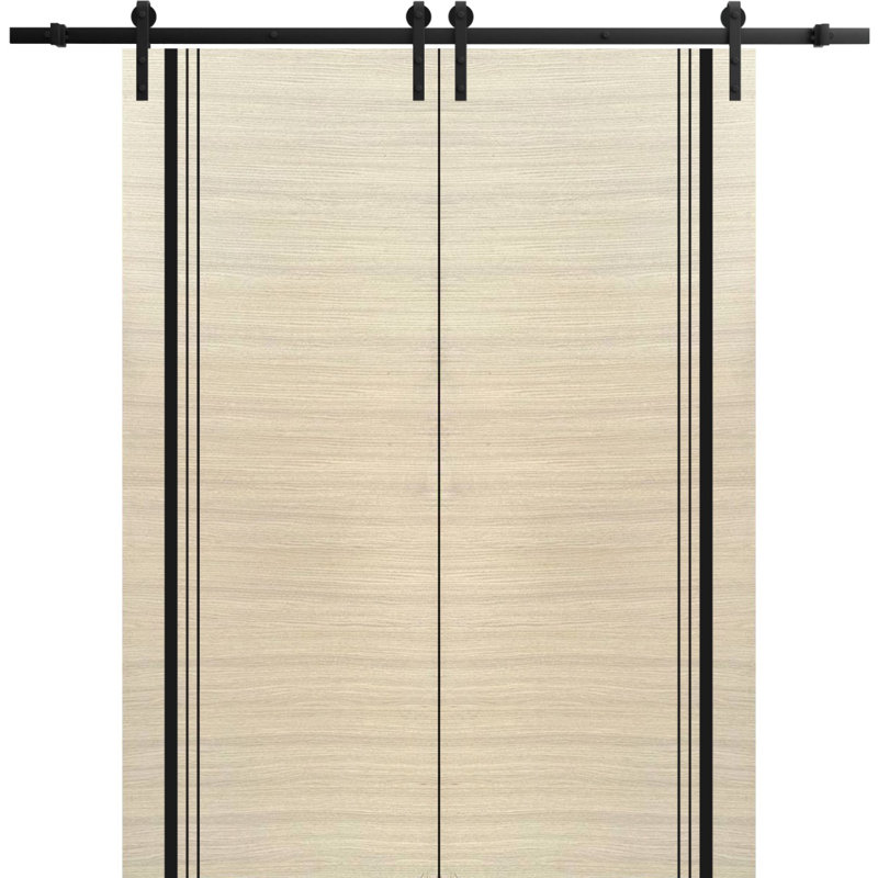 Porte de grange en bois lambrissé sans trousse de quincaillerie d'installation, 84 po x 84 po