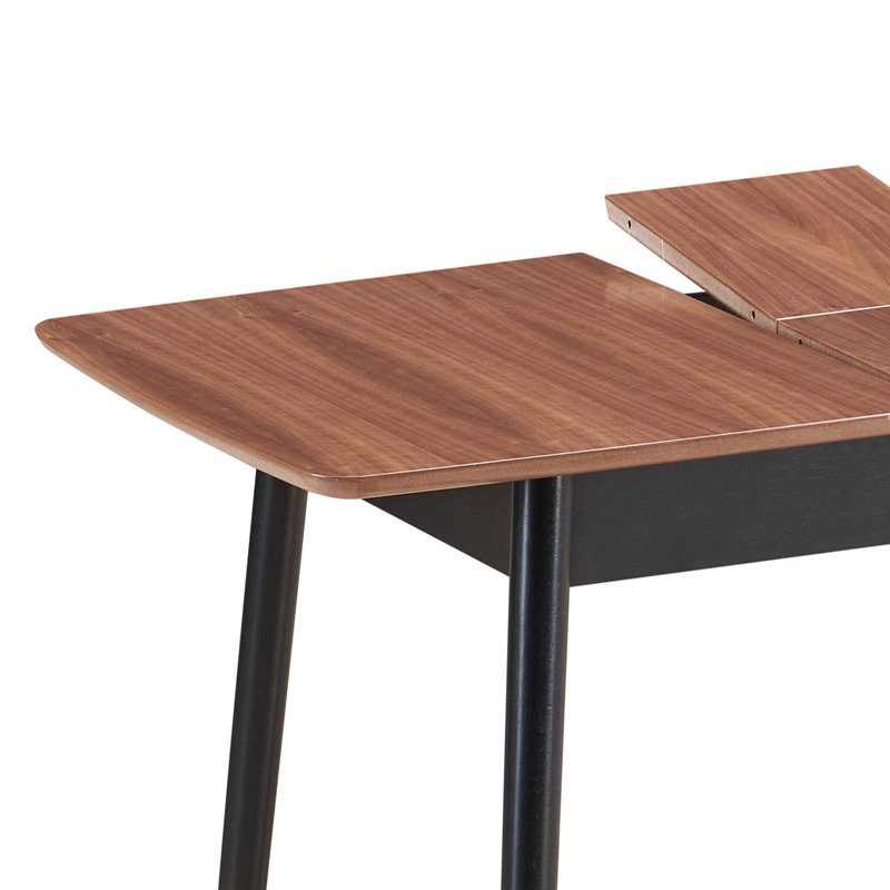 Table de salle à manger à finition naturelle et noire