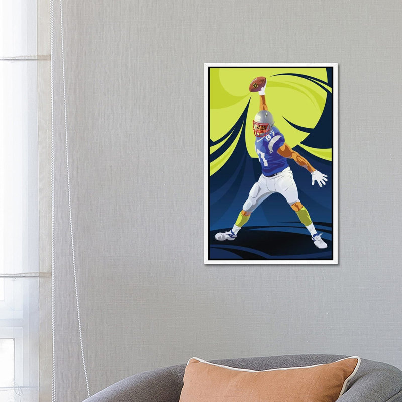 Football 1 Piece Wall Art on Canvas, 66.04 cm H x 45.72 cm W x 3.175 cm D, White Framed Canvas