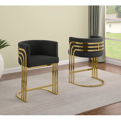Tabouret de bar Teddy (24 po) et tabourets de bar (29 po) avec structure chromée