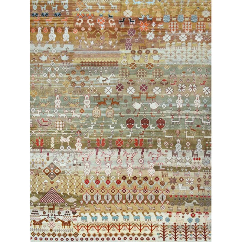 Tapis décoratif à motif floral et à motif animalier de la collection Barcelona, Tapis de couloir 3 pi 3,37 po x 9 pi 10,11 po