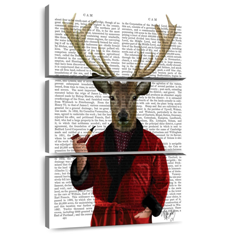 Brampt Deer In Smoking Jacket, 50" H x 32" W