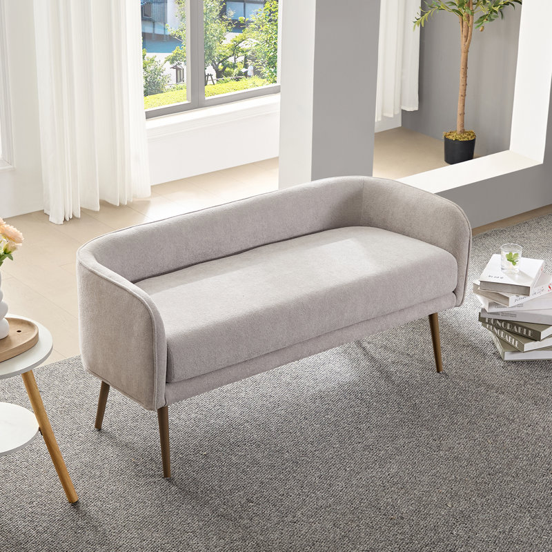 Banc rembourré en tissu pour chambre Dequarius, Gris