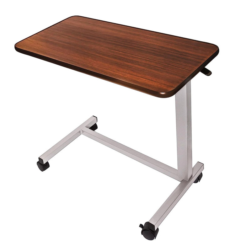 Adjustable Overbed Bedside Table With Wheels
