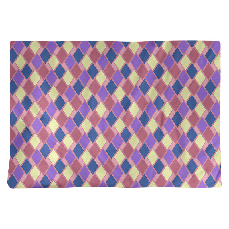 Napperon en coton 18 "Retro Diamonds, Rose / Mauve