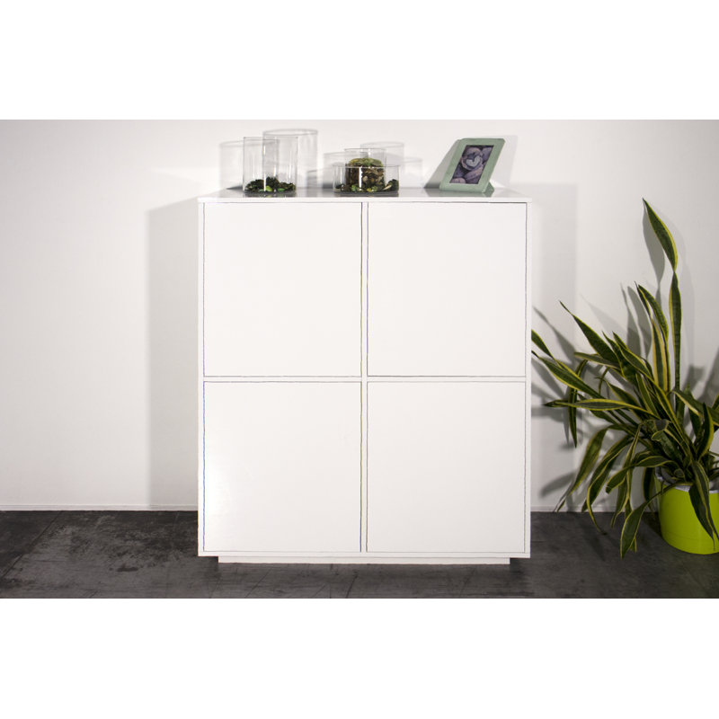 Jahzara 100cm Sideboard, White Glossy