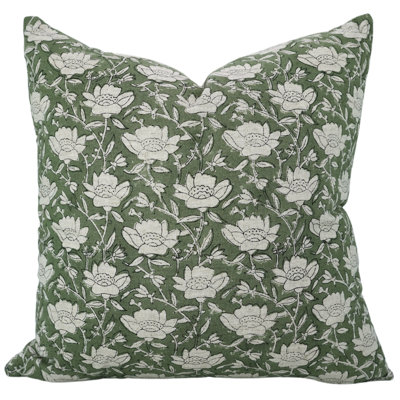 Coussin décoratif à imprimé à la main à motif de main Fab divine Artisan - Dhruv