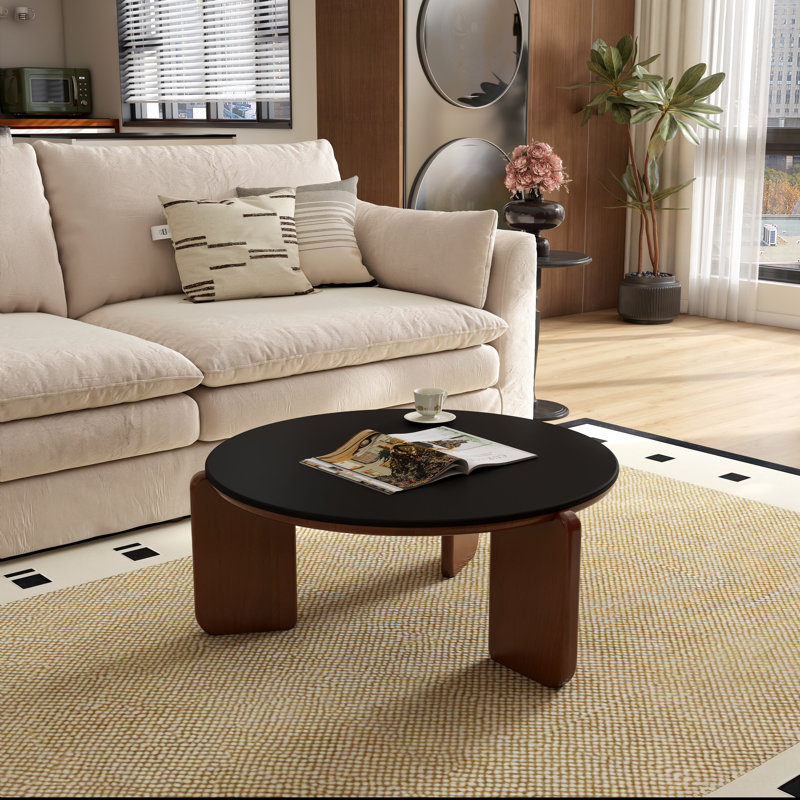 Three Leg Coffee Table, Black Stone