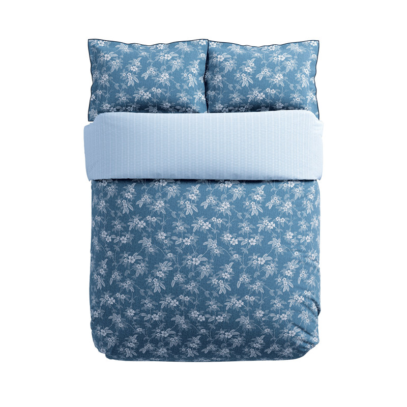 Zayda Cotton Duvet Cover Set, Super King Duvet Cover + 2 Pillowcases