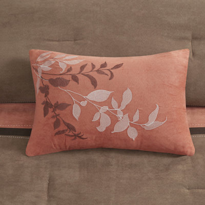 7 Piece Comforter Queen Coral - Faux Suede Bedding With 2 Shams, Square Decorative Pillows, 1 Pillow & Bed Skirt Size Pillow,