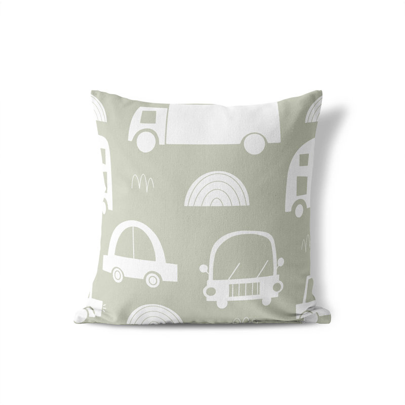 Coussin décoratif trafic, H 18 po x l 18 po, Vert clair
