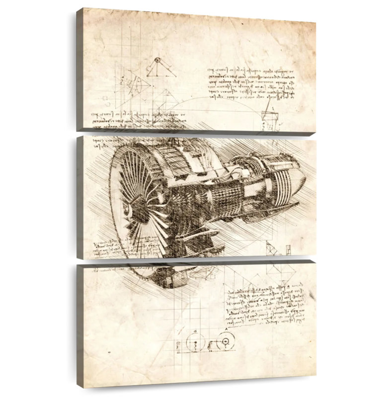 Jet Engine Sepia, 74" H x 48" W