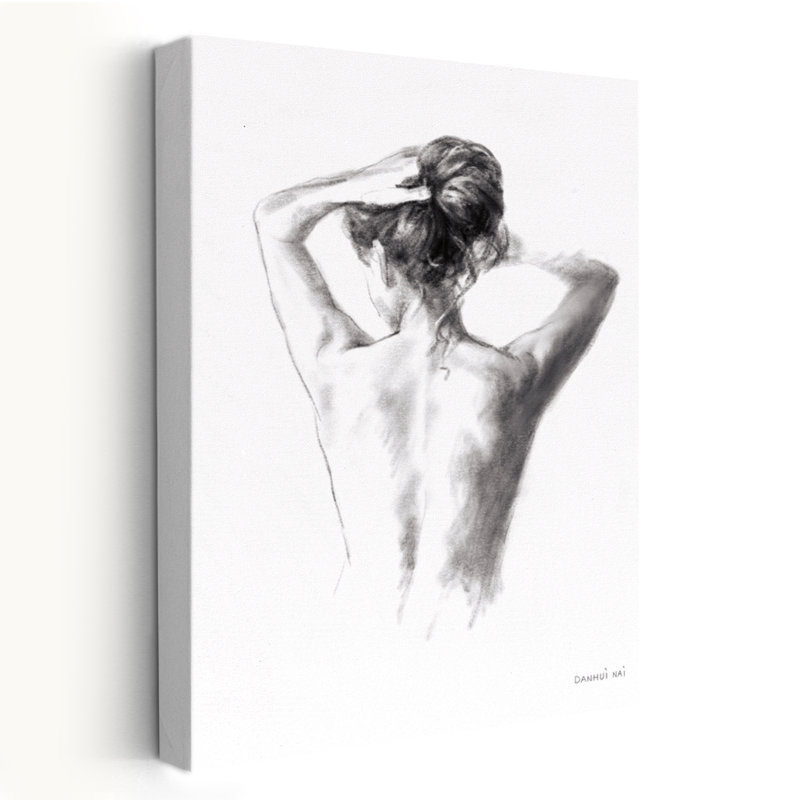 Art féminin noir et noir et blanc, H 60 po x l 40 po