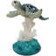 Nautical Blue Sea Turtle Swimming Over Acrylic Coral Reef With Waves Figurine