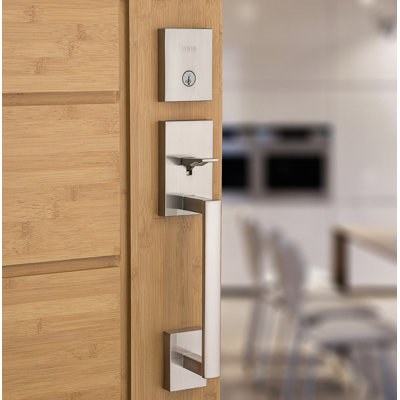 San Clemente Handleset with Deadbolt and Halifax Door Lever and Rosette