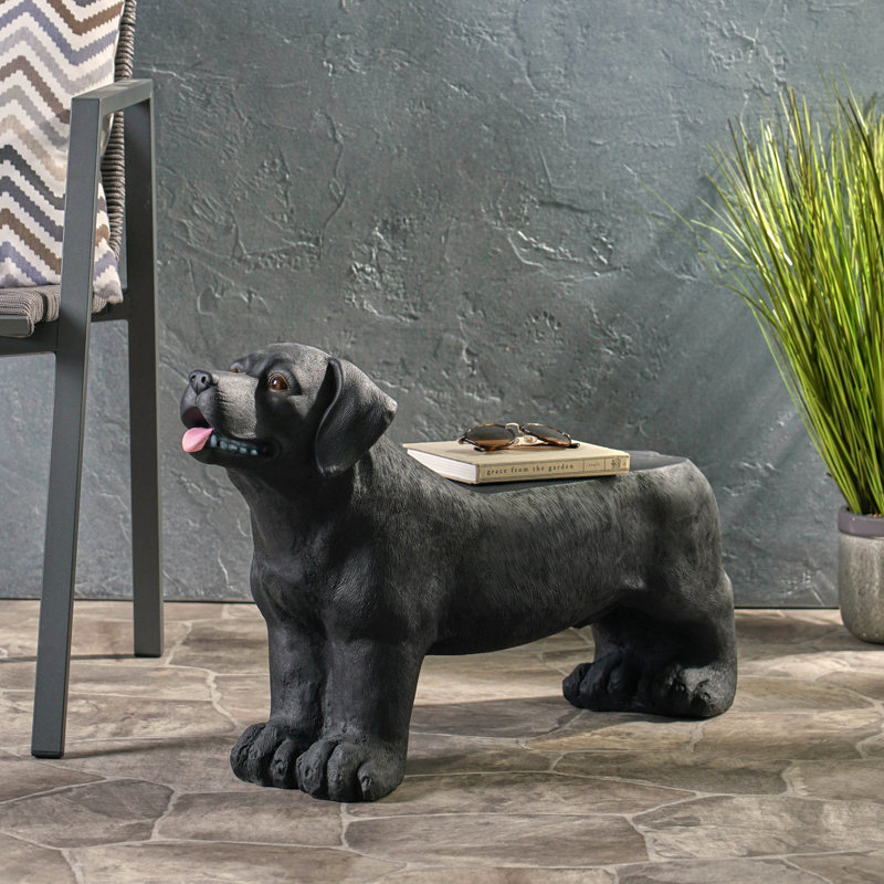 MDOG BENCH, Outdoor Bench, Matte Black + Black, No Assembly Required, Black