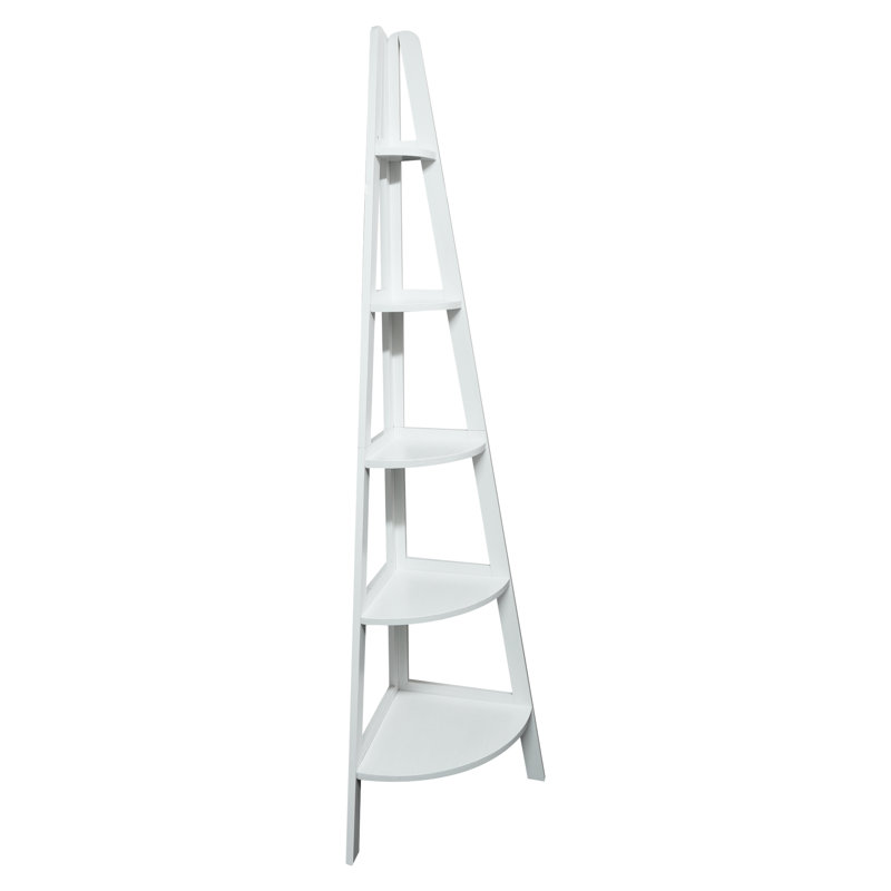 Bibliothèque d'angle en bois massif H 72 po x l 14,25 po Velianna, Blanc