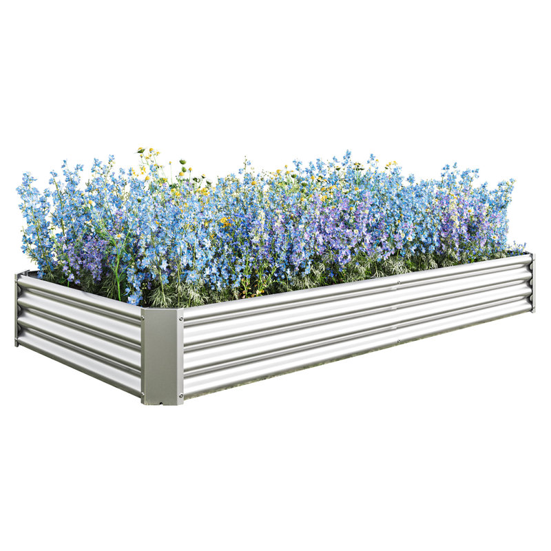 Metal Raised Garden Bed - For Vegetables, Herbs, Flowers 91.32 In. Long, Rust Coating 7.6X3.7X0.98Ft Herb Rust, Spacious For Optimal Plant Growth