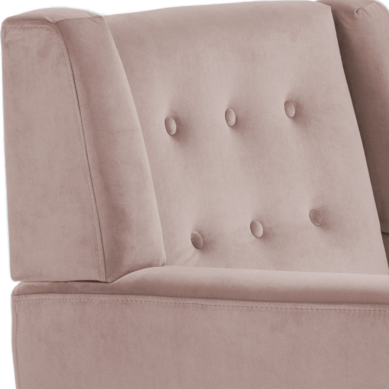 Jaqueze 73.4 Cm Wide Cotton Armchair, Skin Pink Velvet