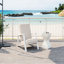 Chaise longue de patio, fauteuil club d'extérieur avec coussin beige et structure en bois d'acacia blanc-299036627
