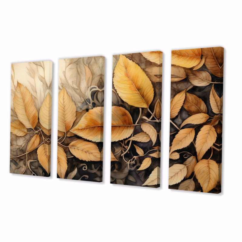 Ludie - impression sur toile florale - 4 panneaux