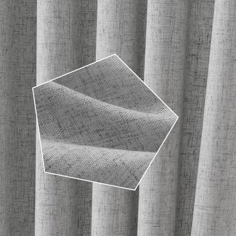 Pinch Pleat Linen Curtains 2 Panels Set, 40" W x 96" L