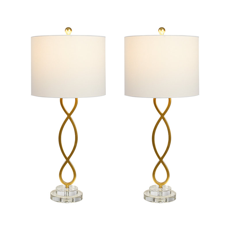 Hallye 30.5" Modern Glam Crystal and Iron Table Lamp with 3-Way Dimmable Lighting for Living Room Bedroom and Study