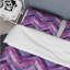 Ensemble de housse de couette à motif de chevrons mauve et rose Glam-109173794
