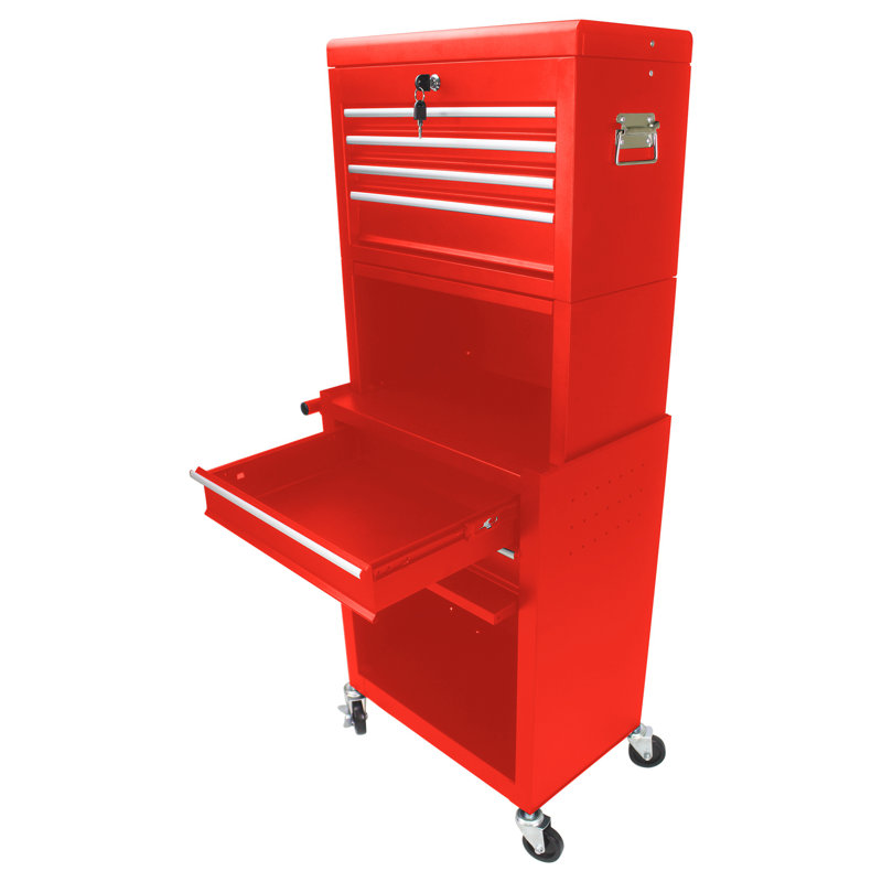 Tool Cabinet On Wheels, Rouge