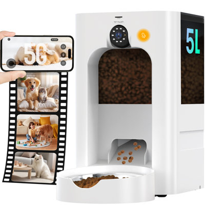 Automatic Feeder With Camera For Cats, Large Capacity Pet Food Dispenser