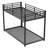 Twin Over Twin Metal Bunk Bed, Low Bunk Bed With Ladder, Bed Frame,Black, Sturdy Steel Construction, Safe Design, Easy Assembly, 250Lb Upper Bed Capacity, 350Lb Lower Bed Capacity