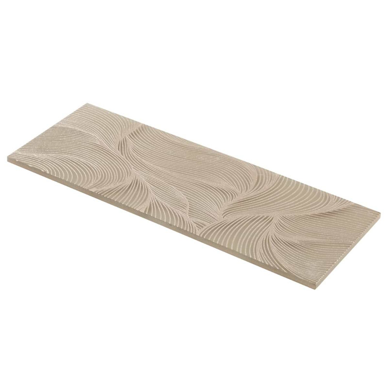Sonya Waves 6x16 Frosted Glass Tile, Bronze