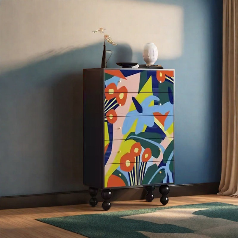 Cabinet with 5 Drawers and Spacious Surface