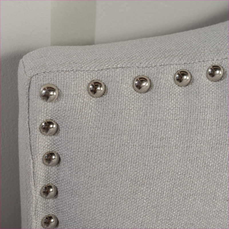 Upholstered Fabric Headboard Bedroom Decor Component Gray-Toned Adjustable Height for Queen Size Beds