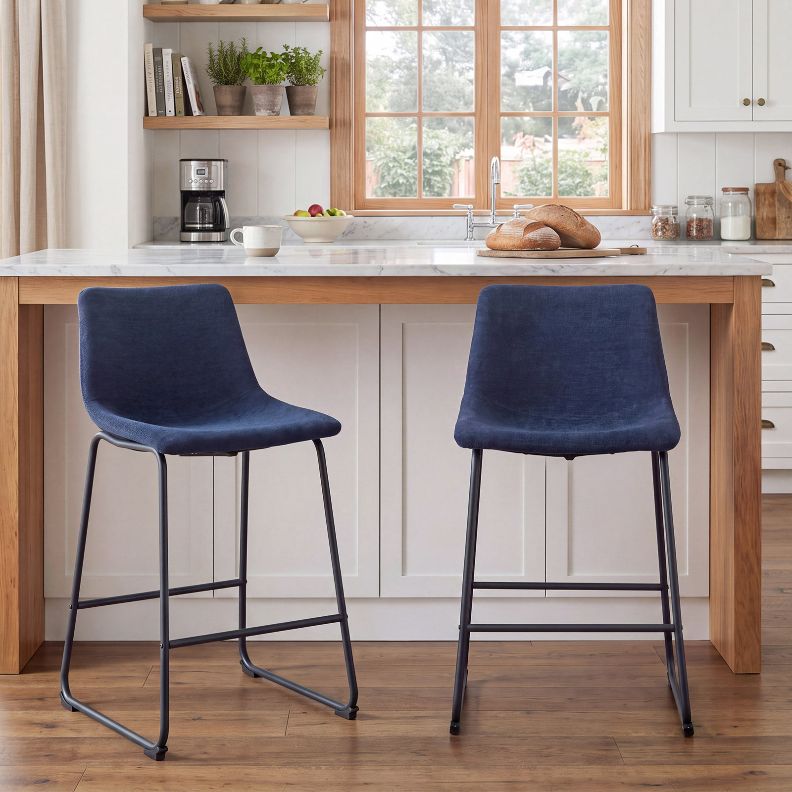 Anke Bar and Counter Stool, Blue, Counter Stool (24” Seat Height)
