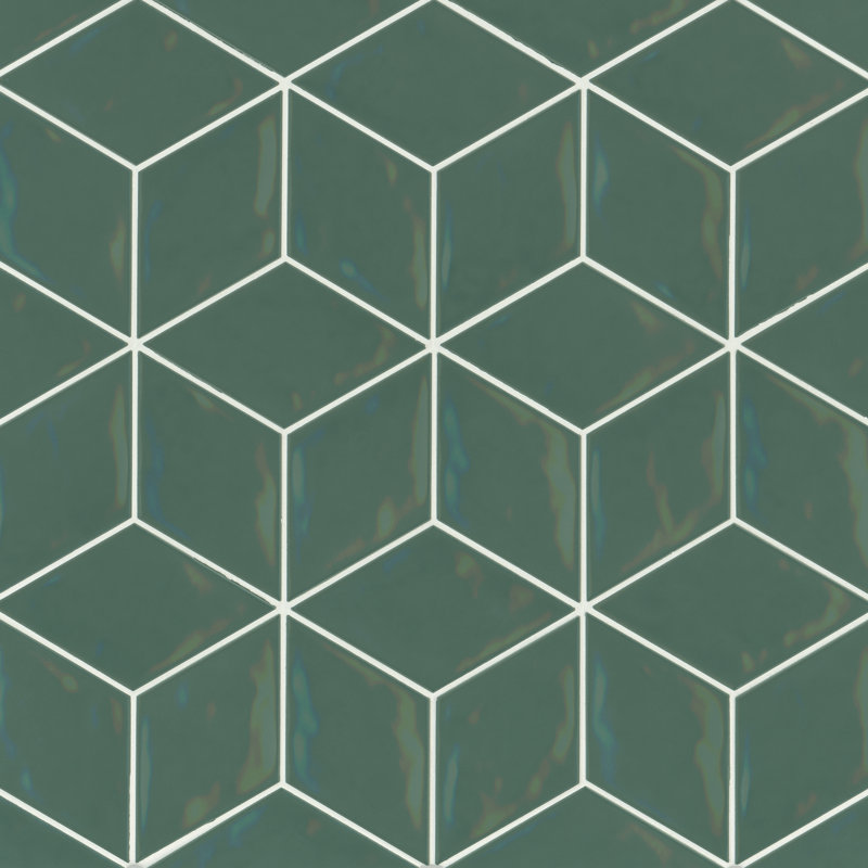 Sorrento 4" x 6.5" Beveled Ceramic Tile, Verde