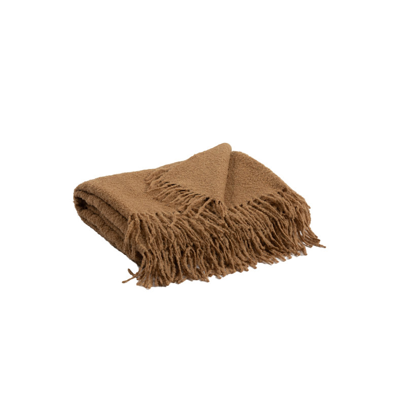Alpaca Boucle Throw, Brown