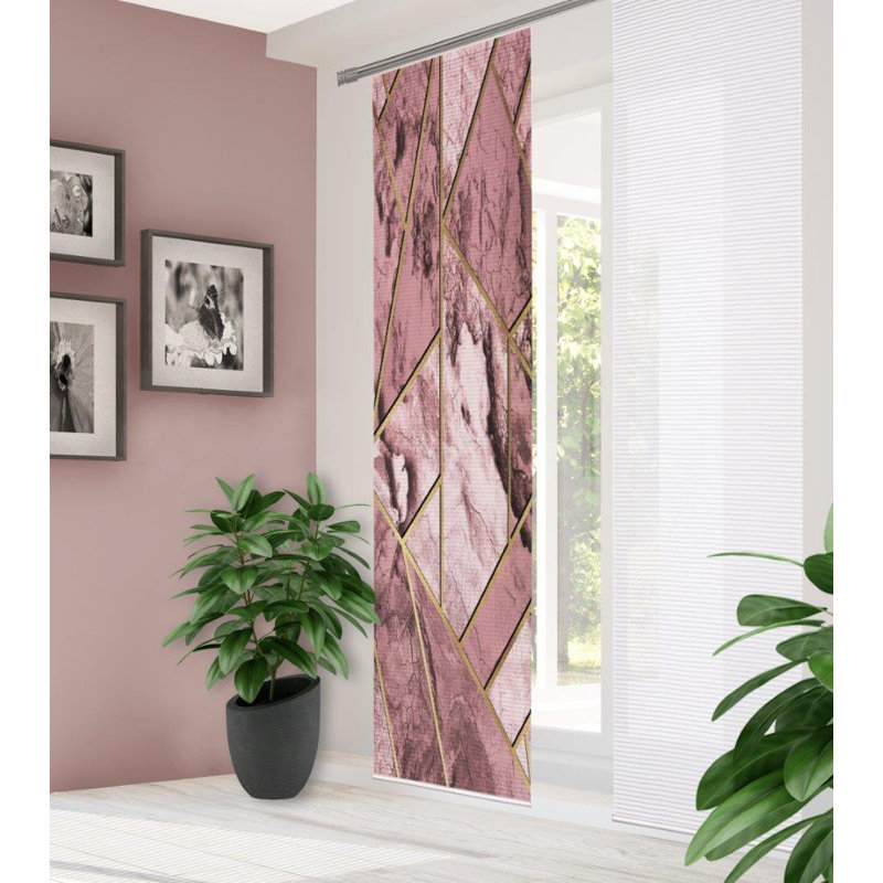 Semi Sheer Sliding Panel Single Panel, Rose