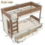 Lit superposé en bois massif avec 4 tiroirs de rangement et garde-robe intégrée-1290285598-1290285597